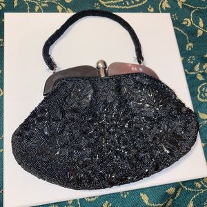 Black vintage beaded purse